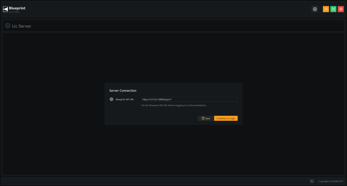 server setup screen