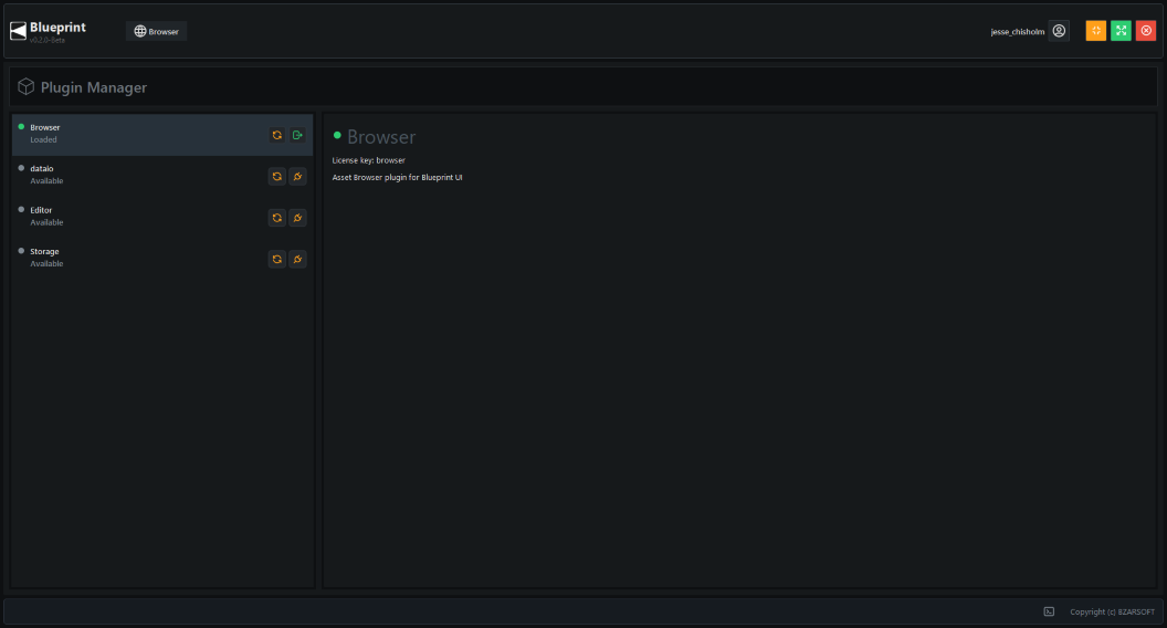plugin manager window
