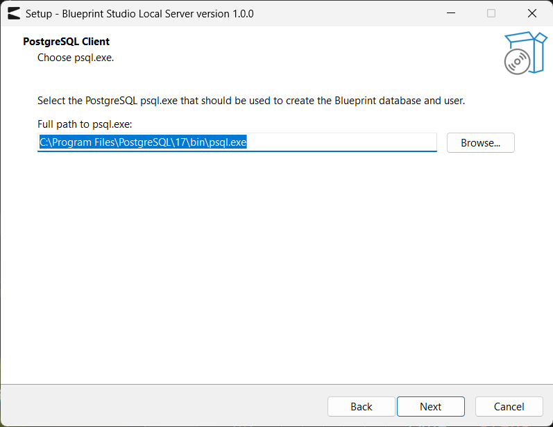PostgreSQL install path