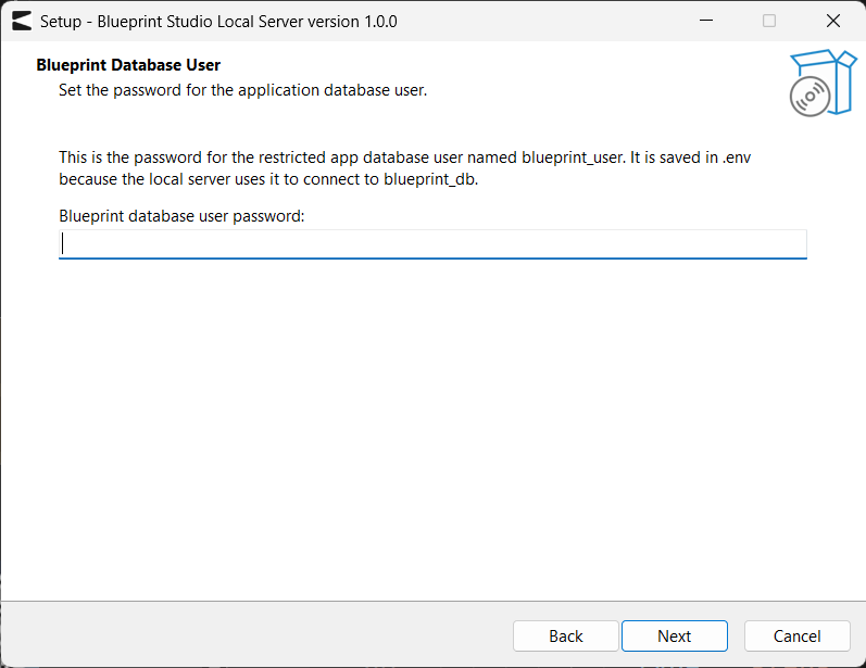 blueprint database password