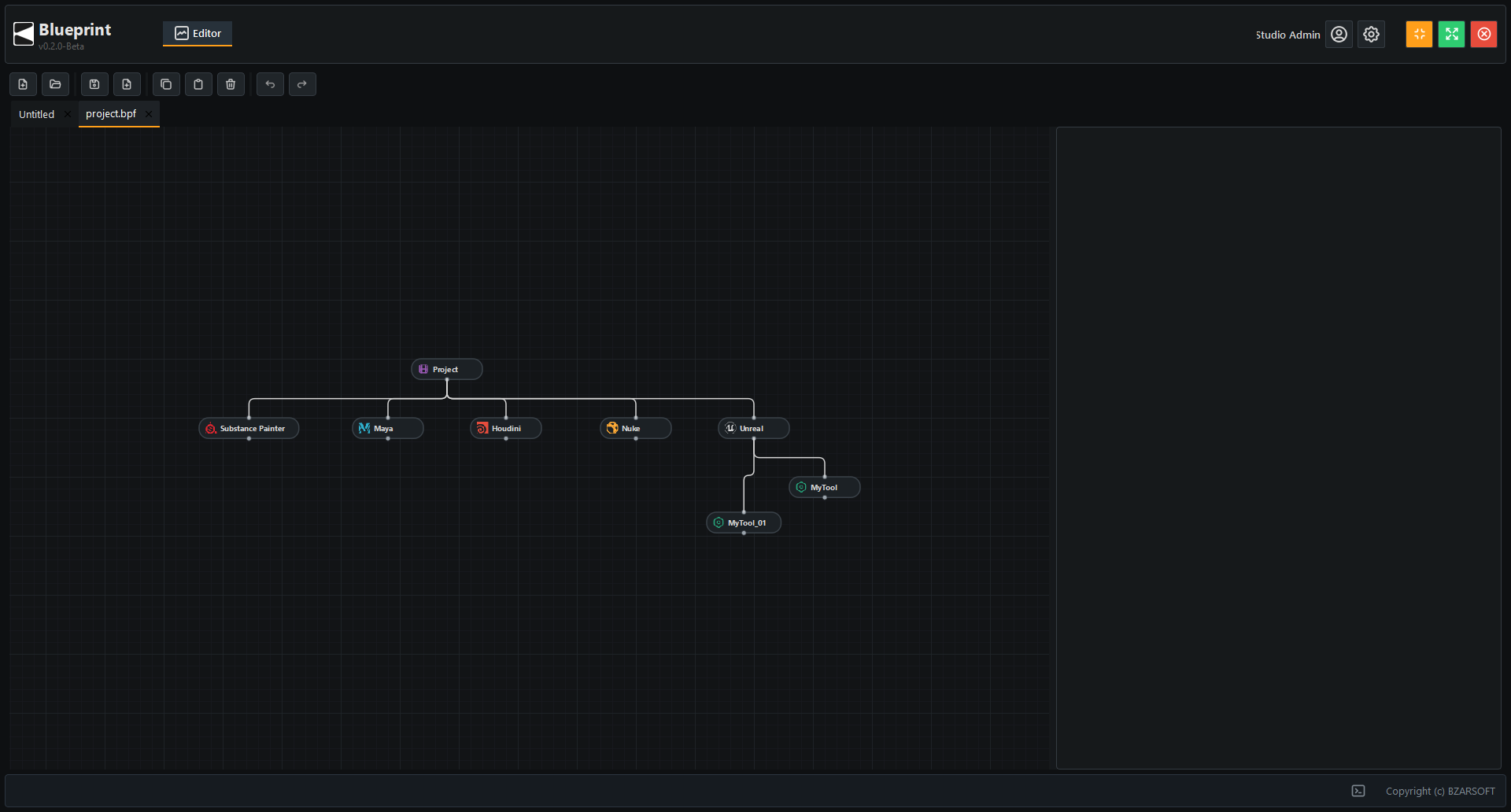 Blueprint Node Editor showing a connected node graph